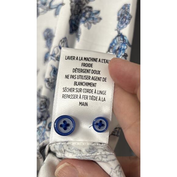 NWT Robert Graham Sea Bloom Shirt Mens XL White Blue Floral Button Up $198 - Picture 12 of 12